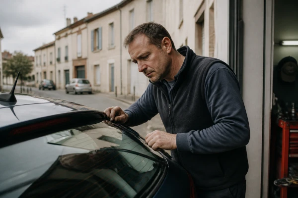Remplacement lunette arrière L'Union